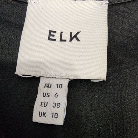 Elk the Label Tekstur Black Pleated High Low Maxi dress Sleeveless US 6 - Picture 9 of 9